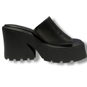 Windsor Smith Fantasize Heel Womens 9 Leather Chunky Platform Open Toe